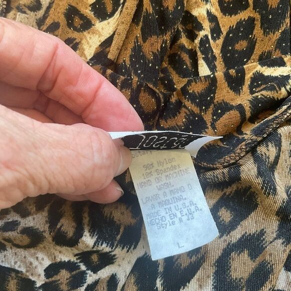 JOSTAR Open Front Lightweight Jacket Short Sleeve Animal Print Size L - Picture 14 of 14